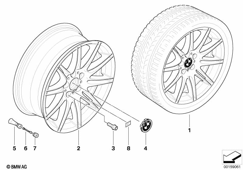 BMW alloy wheel, M double spoke 225