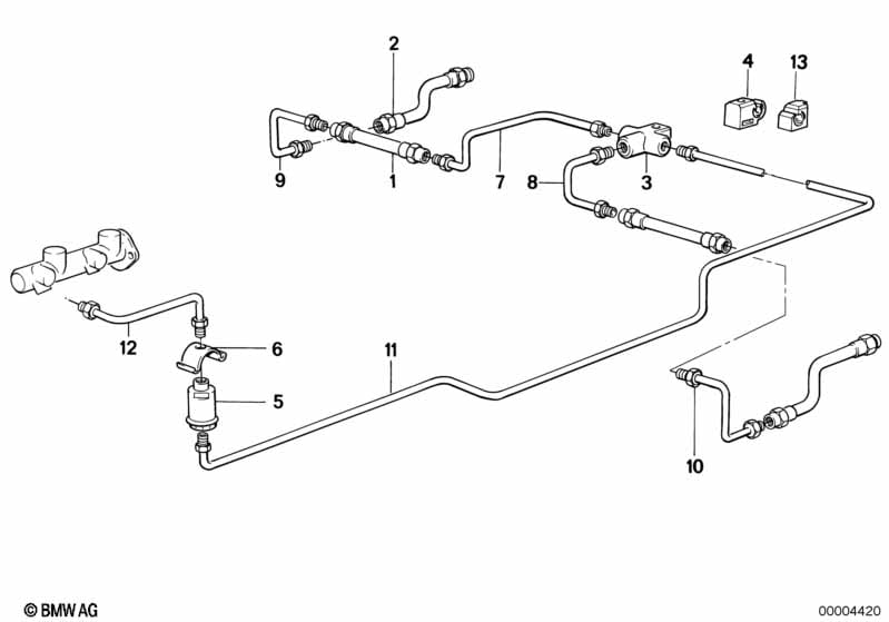 Brake pipe rear