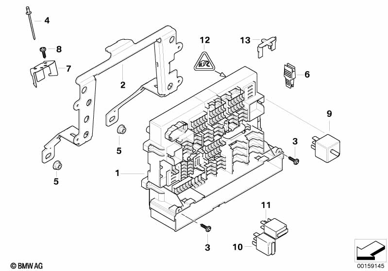 Individual parts, power distributor, fr.