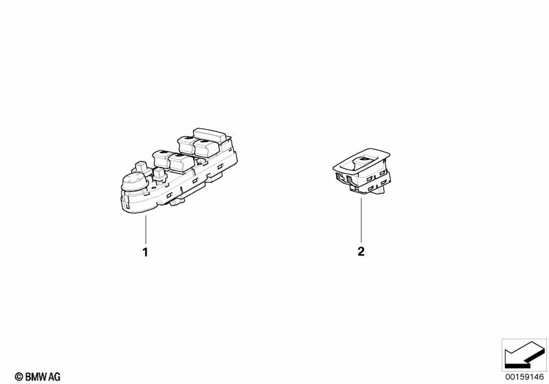 Genuine BMW 61319122112 E61 E60 Window Lifter Switch, Driver'S Side (Inc. 530i, 530xi & 535d) | ML Performance EU Car Parts