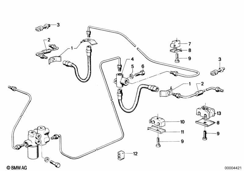 Brake pipe rear/mounting
