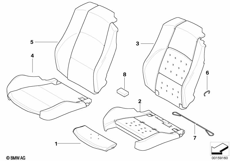 Genuine BMW 52107253573 E93 Sports Seat Cover Leather Left SATTELBRAUN (Inc. 318i, 335is & 323i) | ML Performance EU Car Parts