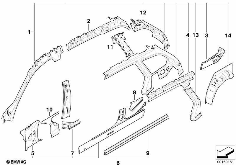 Single components for body-side frame