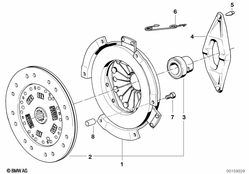 Genuine BMW 21211223102 E30 E34 Set Exch-Clutch Parts Asbestos-Free D=228mm (Inc. 325i, Z1 & 320i) | ML Performance EU Car Parts