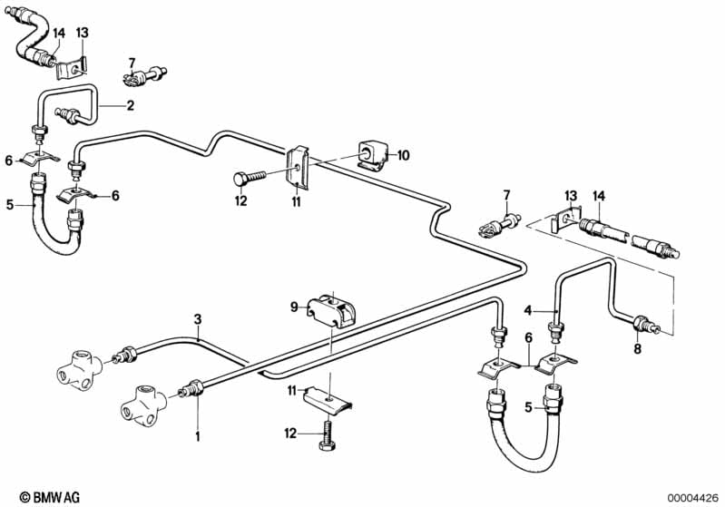 Brake pipe rear