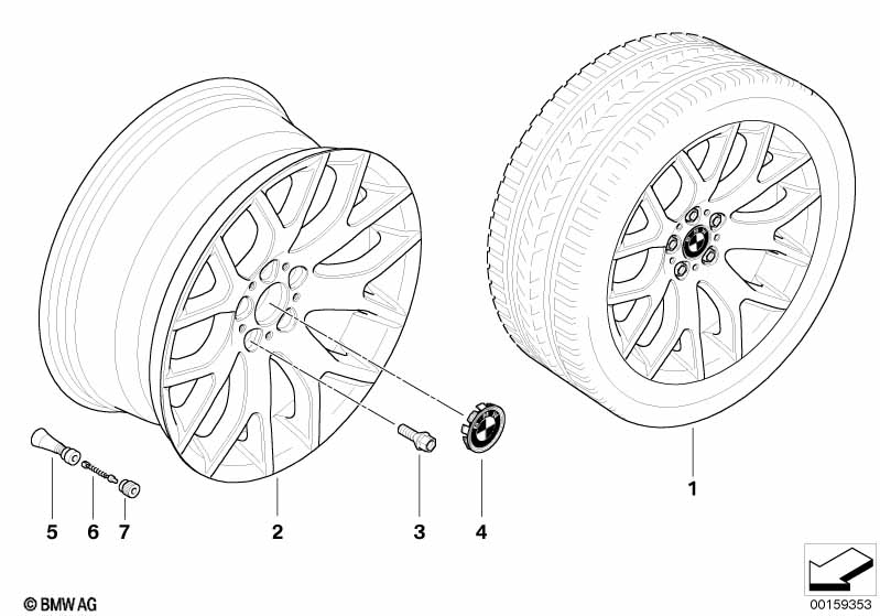 BMW light alloy wheel, cross spoke 177