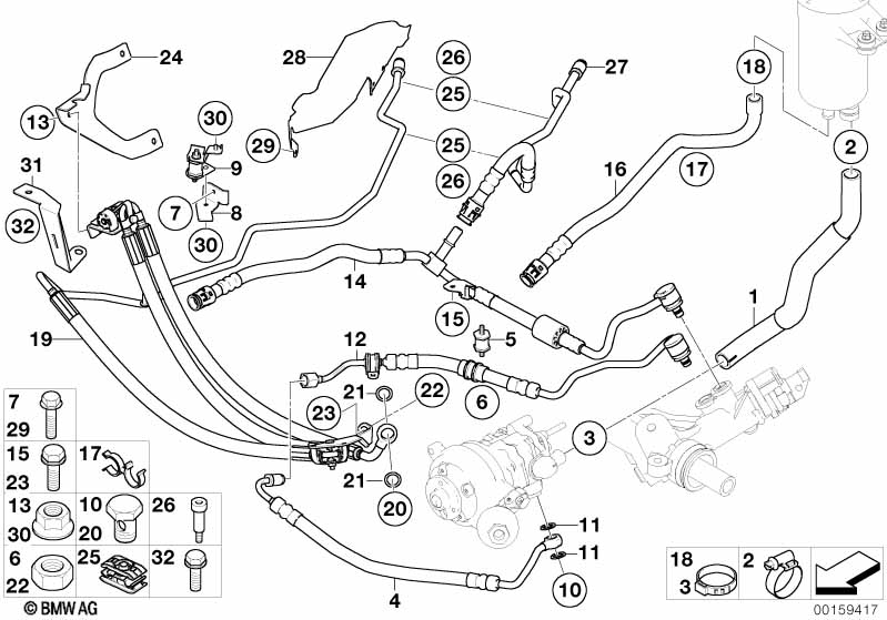 Genuine BMW 32416753823 E65 E66 Return Pipe Dynamic Drive (Inc. 745Li, 735i & 735Li) | ML Performance UK Car Parts
