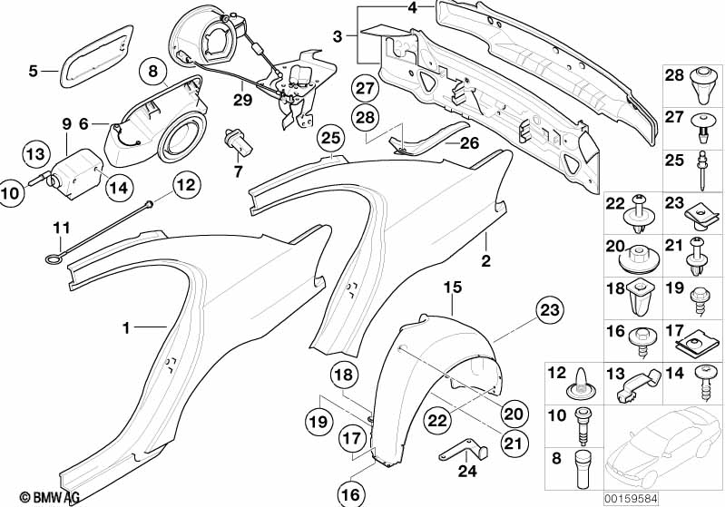 Genuine BMW 41147012072 E65 E66 E67 Closing Plate, Rear Lights Cup, Right (Inc. 745Li, 730i & 740Li) | ML Performance UK Car Parts