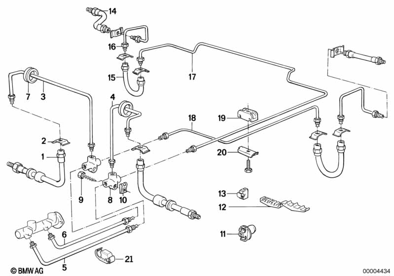 Brake pipe front/rear/mounting
