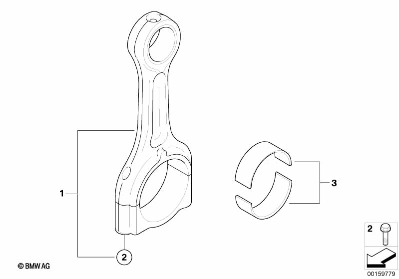 Genuine BMW 11247806770 R56 Set Connecting Rod (Inc. One D & Cooper D