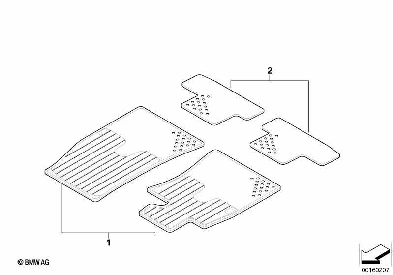 Retrofit footmats, rubber