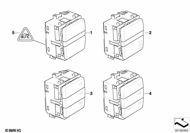 Genuine BMW 61319159070 E61 E60 Switch Center, C. Console, Switch Block (Inc. 535xi, 540i & 523i) | ML Performance EU Car Parts