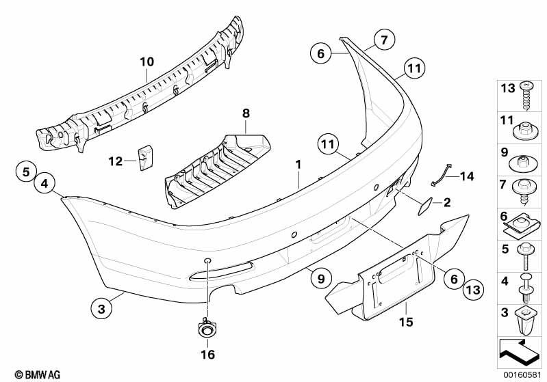 Genuine BMW 51127133626 E63 E64 Licence Plate Adaptor, Primed (Inc. 645Ci, 650i & 630i) | ML Performance UK Car Parts