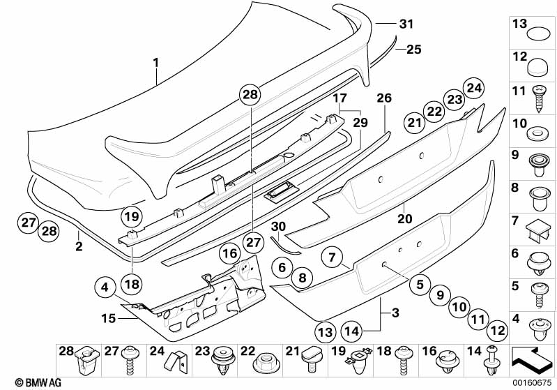 Genuine BMW 51137042936 E66 E67 E65 Finisher, Trunk Lid, Primed (Inc. 735Li, 740d & 730i) | ML Performance EU Car Parts