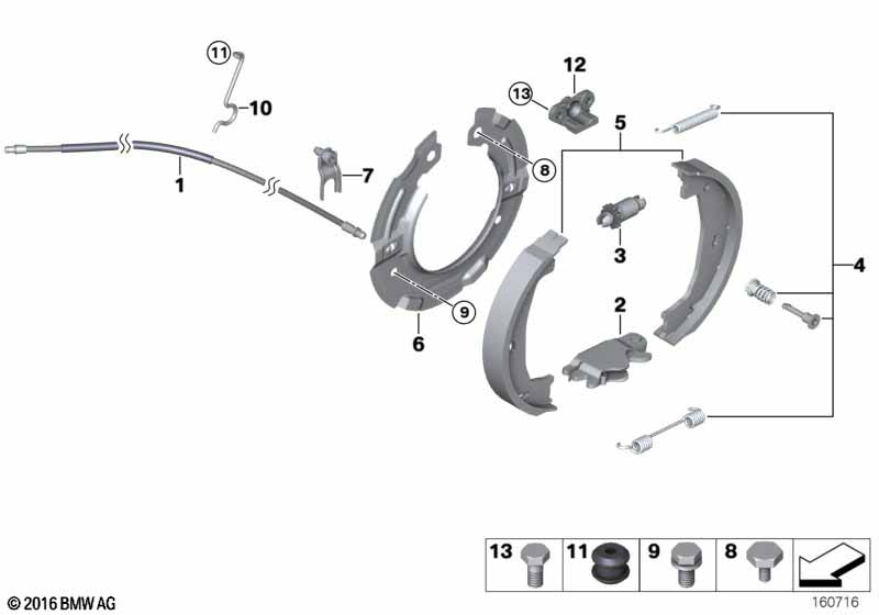 Parking brake/brake shoes