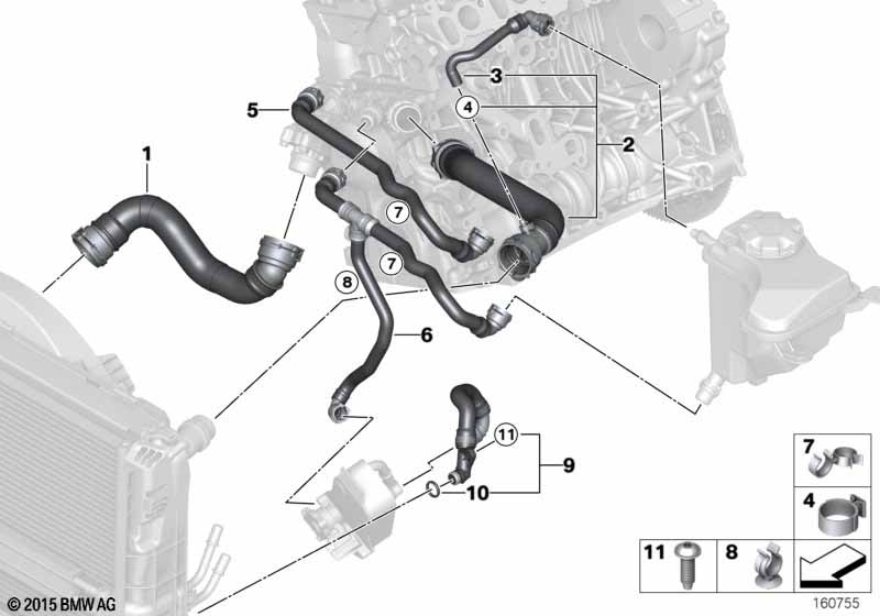 Genuine BMW 17117521066 E90 E91 E82 Hose, Engine Oil Cooler (Inc. 320xd, 123d & 320d) | ML Performance UK Car Parts