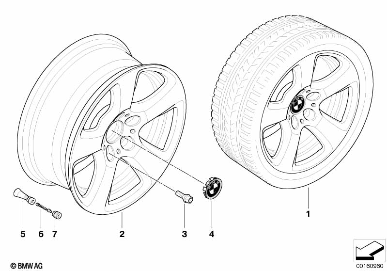 Genuine BMW 36116777760 E60 E61 Light Alloy Rim 71/2JX17 ET:43 (Inc. 530xi, 528xi & 535xi) | ML Performance EU Car Parts