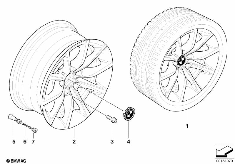 BMW light alloy wheel, V-spoke 245