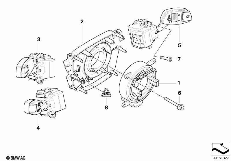 Steering column switch/control unit