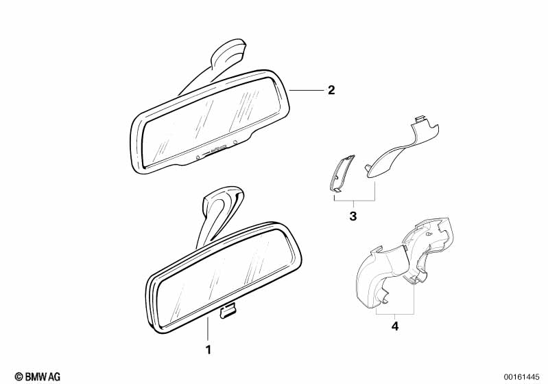Genuine BMW 51161970228 E31 Interior-Mirror, Manual (Inc. 850Ci & 850CSi) | ML Performance EU Car Parts