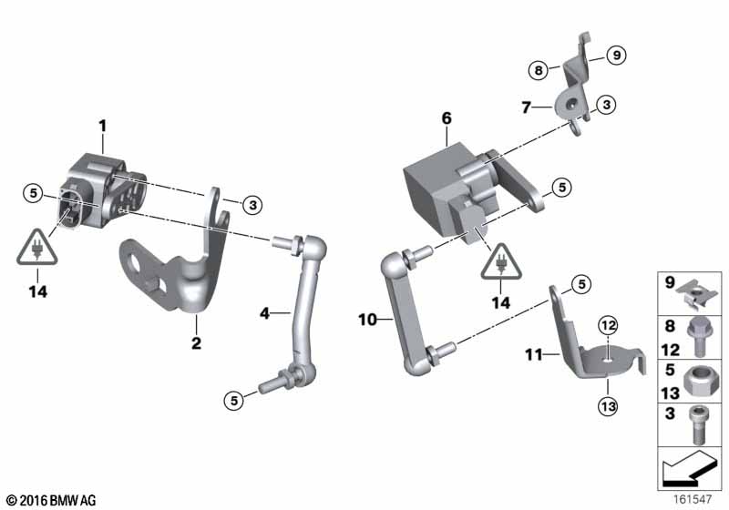 Headlight vertical aim control sensor