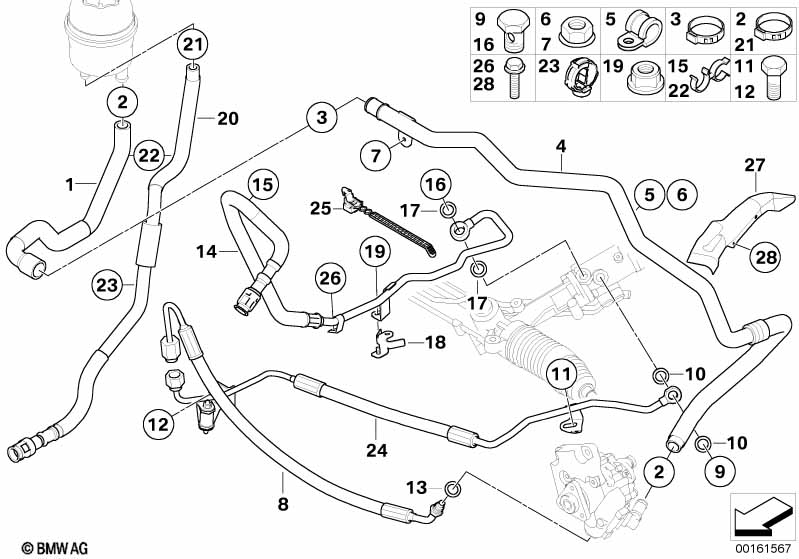 Hydro steering-oil pipes