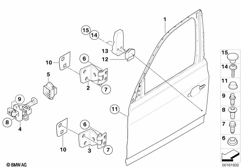 Genuine BMW 41003422369 E83 Door Hinge, Top Left (Inc. X3 3.0d, X3 2.0d & X3 2.0i) | ML Performance UK Car Parts