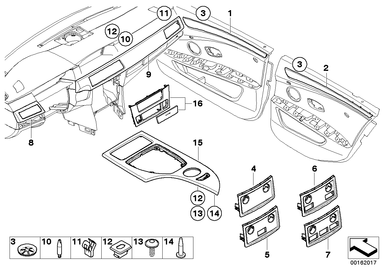 Genuine BMW 51416983779 E60 E61 Wooden Panel, Bamboo, Dr, Front Left ANTHRAZIT (Inc. 528i, 525i & 530d) | ML Performance UK Car Parts