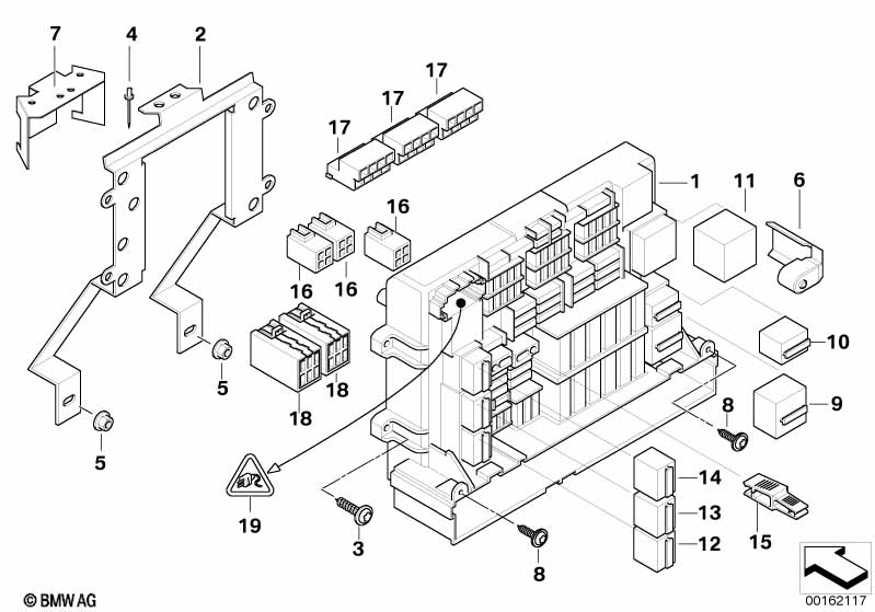 Individual parts, power distributor, fr.