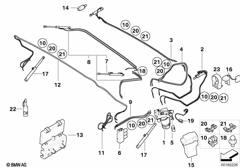 Electro-hydraulic folding top parts