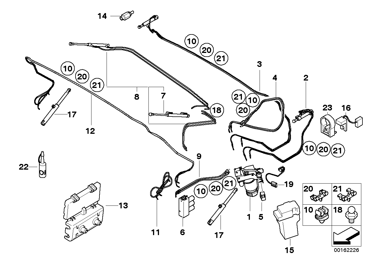 TUBO IDRAULICO linea 21 COPERTURA per BMW e46 320cd 03-06 Cabriolet 