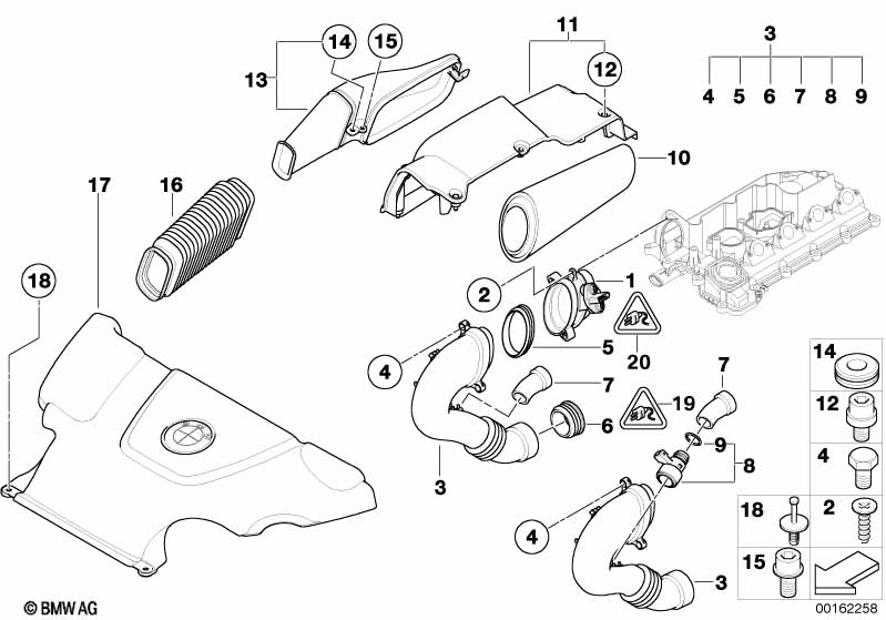Mass air flow sensor/intake silencer