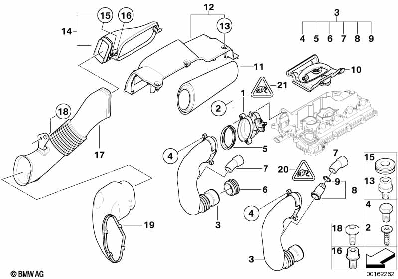 Mass air flow sensor/intake silencer