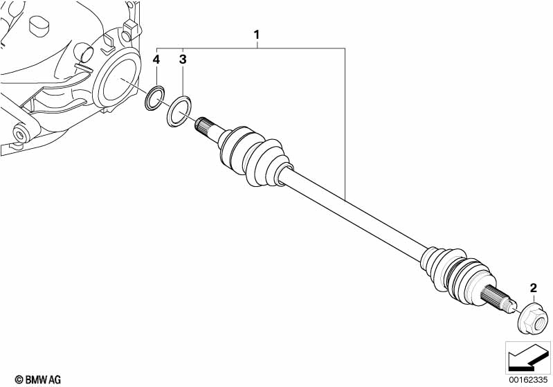 Genuine BMW 33208609838 F16 E70 F15 Output Shaft D=34mm (Inc. X6 30dX & X5) | ML Performance UK Car Parts
