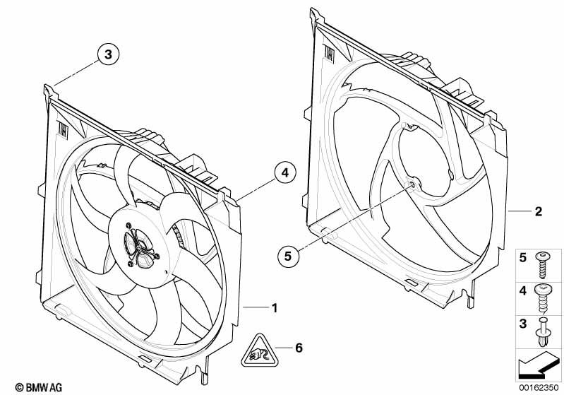Fan housing, mounting parts