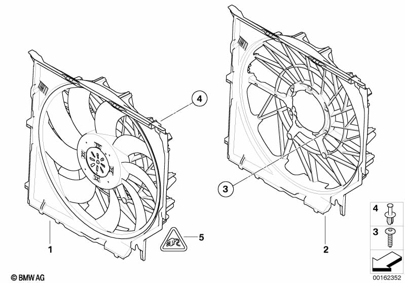 Genuine BMW 17113442089 E83 Fan Housing With Fan 600W (Inc. X3) | ML Performance EU Car Parts