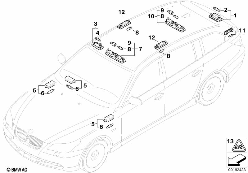 Genuine BMW 63316962007 E61 Interior Reading Light Rear Left (Inc. M5, 525xd & 525xi) | ML Performance EU Car Parts