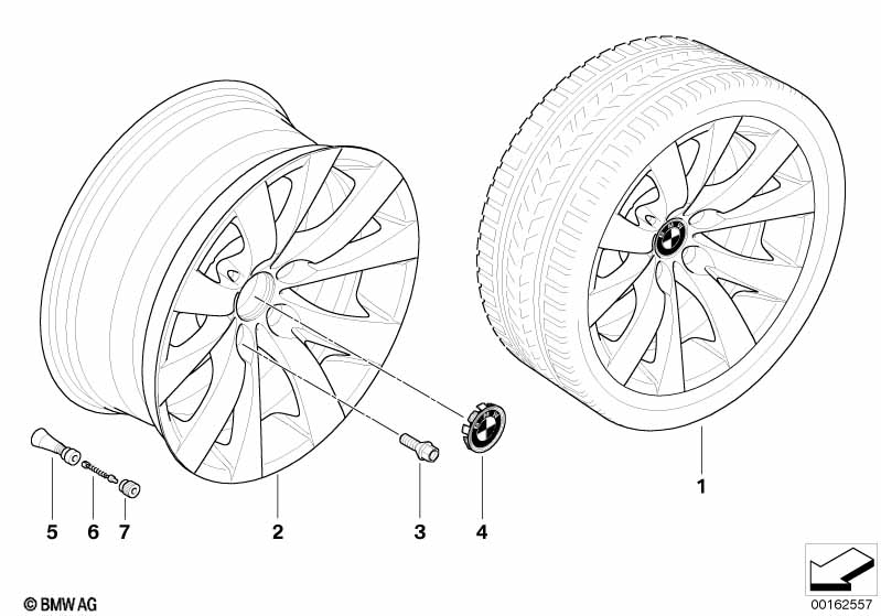 BMW light alloy wheel, V-spoke 248