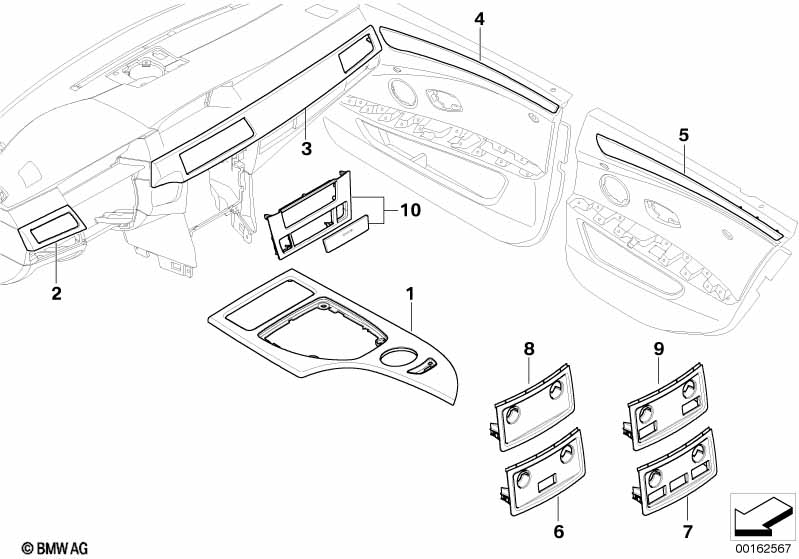 Genuine BMW 51167960127 E61 E60 Decor Panel With Oddments Tray EUKALYPTUS ROT (Inc. 535xi, 530xi & 525i) | ML Performance EU Car Parts