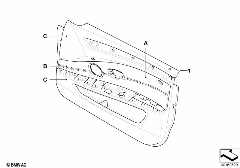 Indi. door panel, leathr trim, front, LC