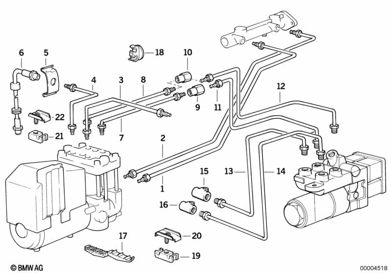 Brake pipe front ABS/ASC+T