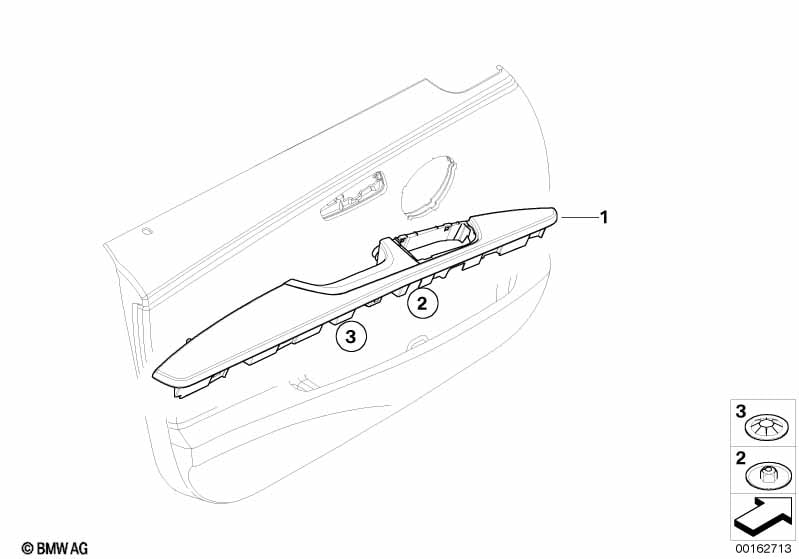 Armrest, door panel, front