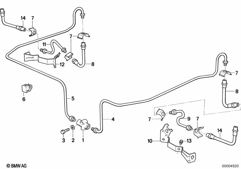 Brake pipe rear disk brake