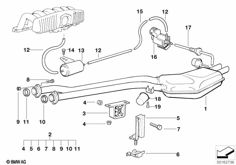 Rear muffler with exhaust flap