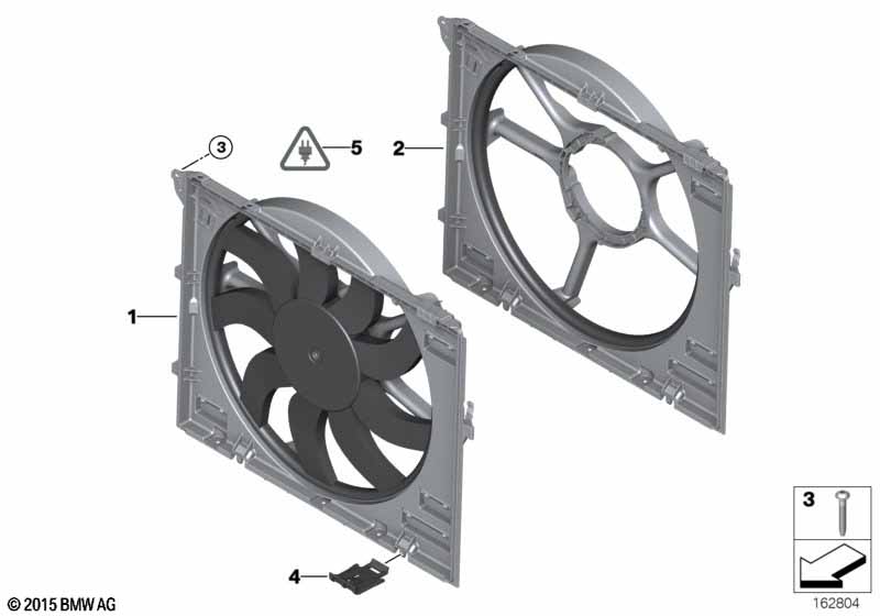 Genuine BMW 17112283621 E92 E90 Fan Housing With Fan 850W (Inc. M3) | ML Performance EU Car Parts