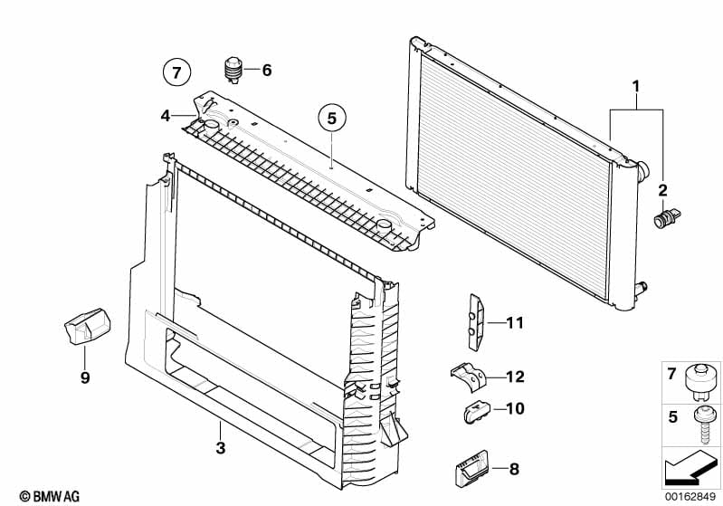 Pieces de fixation de radiateur