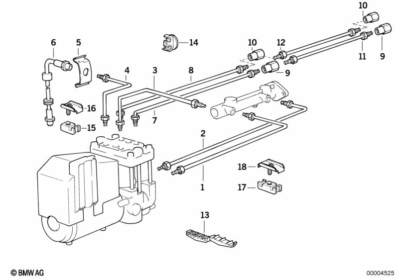 Brake pipe front ABS
