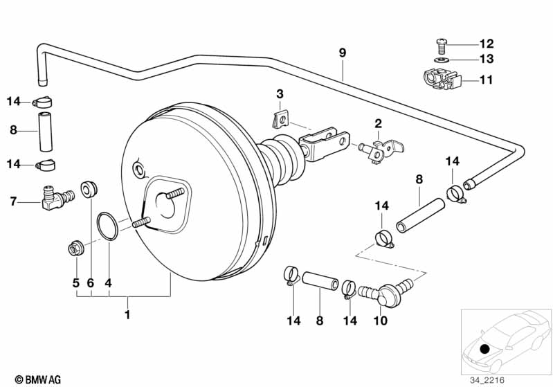 Power brake unit depression