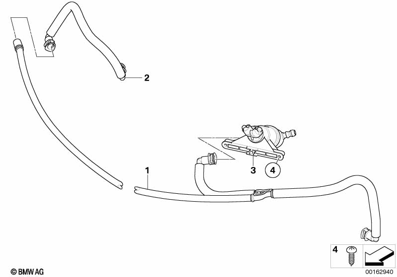 Hose lines, headlight washer system