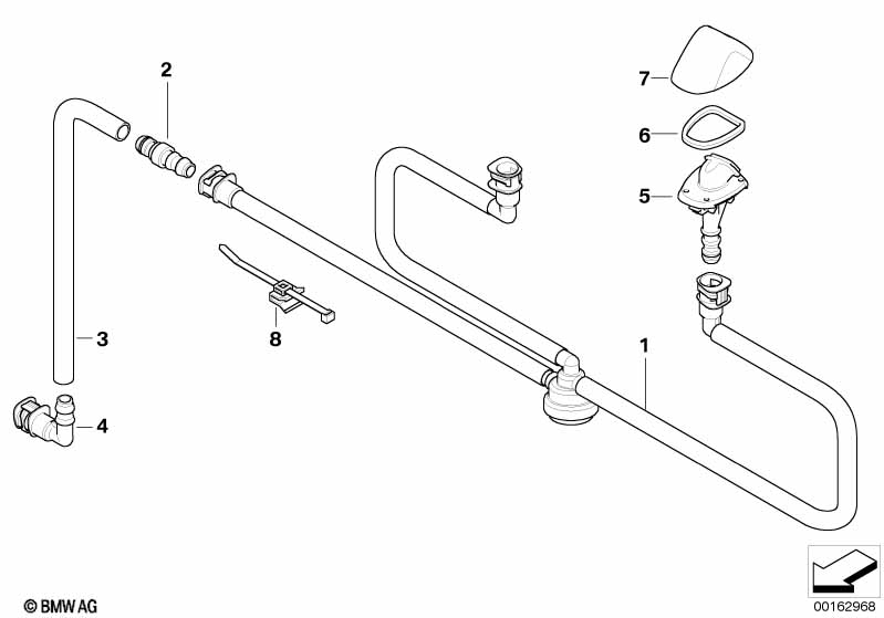 Single parts for head lamp cleaning